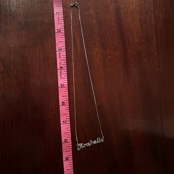 Sterling Silver Name Plate ARABELLA Chain Necklace Marked 925 - Picture 8 of 10